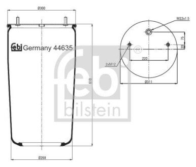 Кожух пневматической рессоры FEBI BILSTEIN 44635