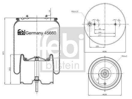 Кожух пневматической рессоры FEBI BILSTEIN 45660 (фото 1)