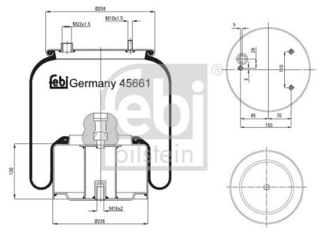 Пневмоподушка FEBI FEBI BILSTEIN 45661