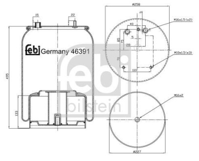 Кожух пневматической рессоры FEBI BILSTEIN 46391