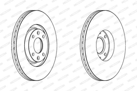 Диск гальмівний (передній) Citroen C4 04-13/Peugeot 207/308 07-14/307 03-09 (302x26) (з покр) (вент.) FERODO DDF1442C