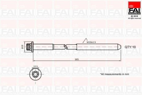 Bolt Kit, cylinder head Fischer B1465 (фото 1)