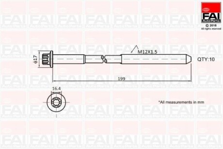 Bolt Kit, cylinder head FAI AUTOPARTS Fischer B1756