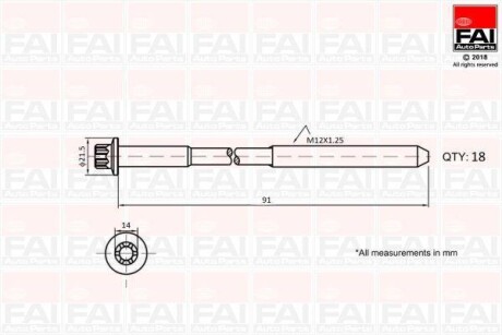 Болт головки цилиндра FAI AUTOPARTS Fischer B2101