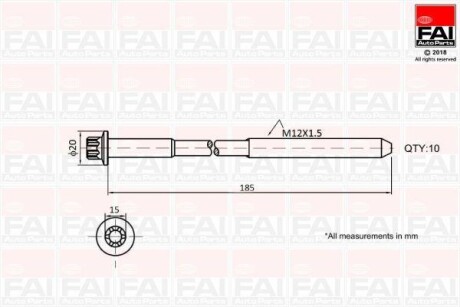 Болт головки цилиндра FAI AUTOPARTS Fischer B2129