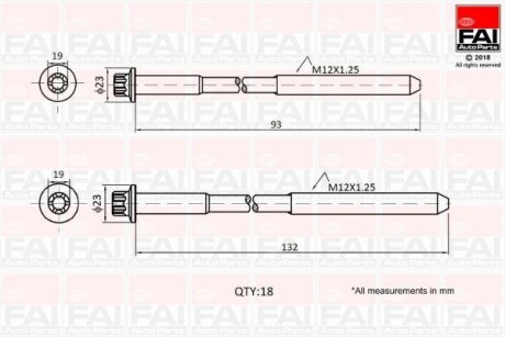 Болт головки цилиндра FAI AUTOPARTS Fischer B2201