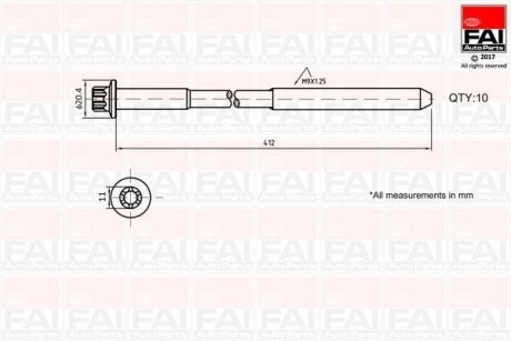 Cyl.head bolt FAI AUTOPARTS Fischer B292