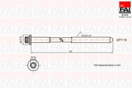 Набір болтів ГБЦ Opel X14XE/X16XEL/X18XE Z Fischer B701 (фото 1)