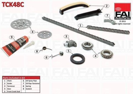 К-кт ланцюга ГРМ (+к-кт на масляний насос) Smart 0.6 City-Coupe 98-04/Cabrio 00-04/ Crossblade 06.02- FAI AUTOPARTS Fischer TCK48C