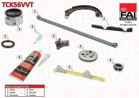 ZESTAW TOYOTA ROZRZADU DOHC YARIS/VITZ 99- FAI AUTOPARTS Fischer TCK56VVT