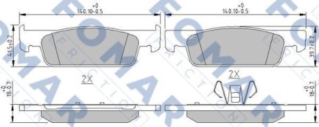 KLOCKI HAMULCOWE PRZOD DACIA LOGAN 12> SANDERO RENAULT CLIO IV 12> KPL FOMAR FO250581