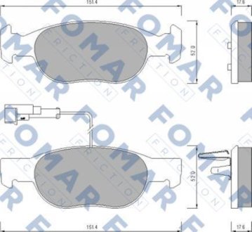 Гальмівні колодки, дискове гальмо (набір) FOMAR FO624381 (фото 1)