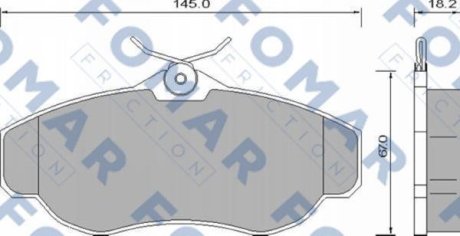 Гальмівні колодки, дискове гальмо (набір) FOMAR FO646981