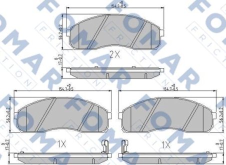 Гальмівні колодки, дискове гальмо (набір) FOMAR FO685981