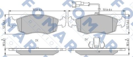 Гальмівні колодки (набір) FOMAR FO901981