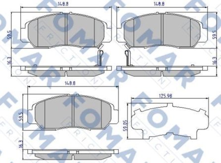 Гальмівні колодки, дискове гальмо (набір) FOMAR FO910881