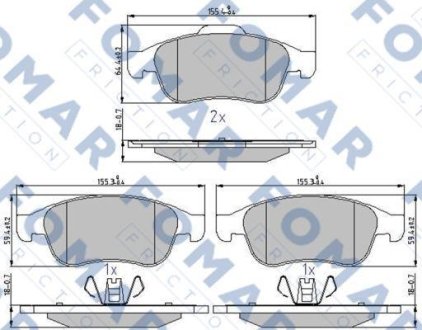 Колодки гальмівні дискові FOMAR FO931481