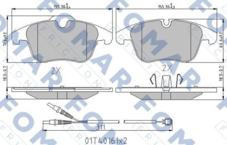 Гальмівні колодки (набір) FOMAR FO996081