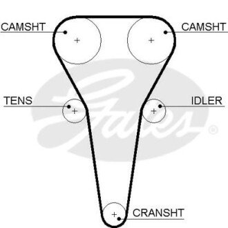 Пас ГРМ з довжиною кола понад 60 см, але не більш як 150см Gates 5567XS