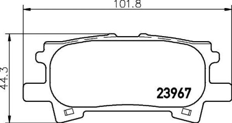 Комплект тормозных колодок, дисковый механизм HELLA 8DB355010-621 (фото 1)