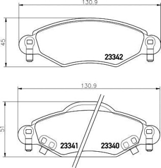 Гальмівні колодки пер. Yaris 1.0-1.5 99-05 HELLA 8DB355010-791 (фото 1)