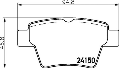 Комплект тормозных колодок, дисковый механизм HELLA 8DB355011821 (фото 1)