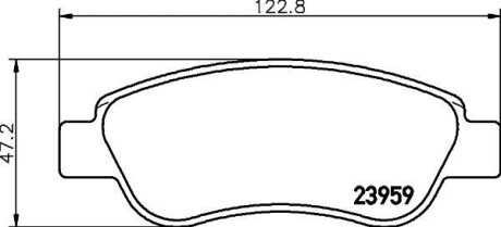 Гальмівні колодки, дискове гальмо (набір) HELLA 8DB355012141