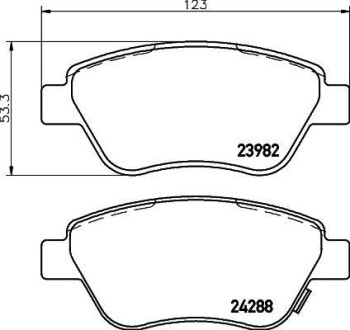 Комплект тормозных колодок, дисковый механизм HELLA 8DB355012831 (фото 1)