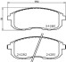 Комплект тормозных колодок, дисковый механизм HELLA 8DB355012901 (фото 2)