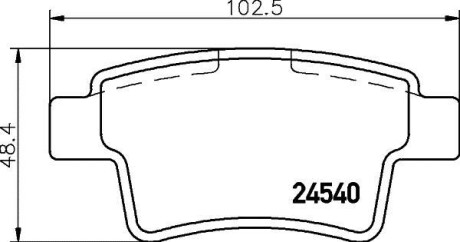 Комплект тормозных колодок, дисковый механизм HELLA 8DB355013361