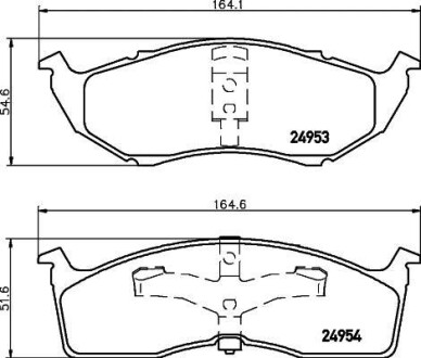 Комплект тормозных колодок, дисковый механизм HELLA 8DB355014971