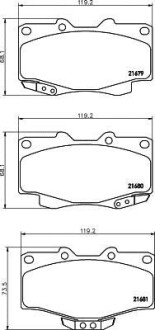 Комплект тормозных колодок, дисковый механизм HELLA 8DB 355 016-401