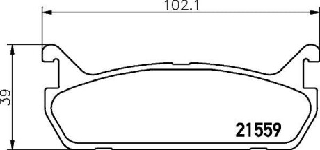 Гальмівні колодки, дискове гальмо (набір) HELLA 8DB355016601