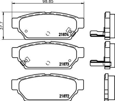 Комплект тормозных колодок, дисковый механизм HELLA 8DB 355 016-701