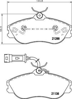 Комплект тормозных колодок, дисковый механизм HELLA 8DB355017911