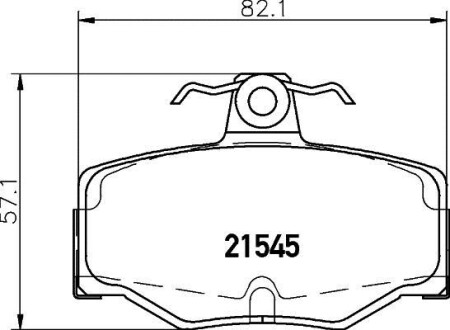 Гальмівні колодки, дискове гальмо (набір) HELLA 8DB355018021 (фото 1)