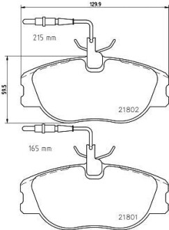 Комплект тормозных колодок, дисковый механизм HELLA 8DB355018171