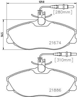 Комплект тормозных колодок, дисковый механизм HELLA 8DB355018221