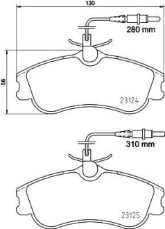 Комплект тормозных колодок, дисковый механизм HELLA 8DB 355 018-261