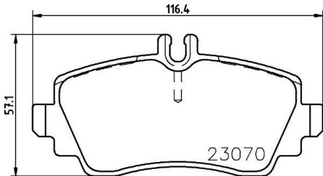 Комплект тормозных колодок, дисковый механизм HELLA 8DB355018311