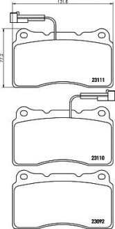 Комплект тормозных колодок, дисковый механизм HELLA 8DB355018361