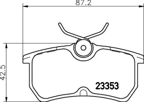 Комплект тормозных колодок, дисковый механизм HELLA 8DB355018411