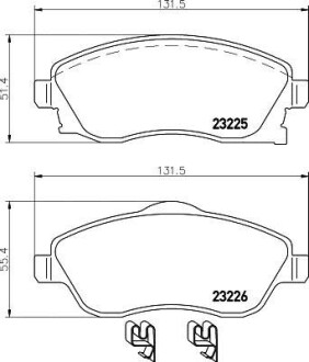 Комплект тормозных колодок, дисковый механизм HELLA 8DB355018511