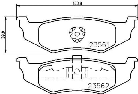 Комплект тормозных колодок, дисковый механизм HELLA 8DB 355 018-661 (фото 1)