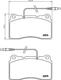 Комплект тормозных колодок, дисковый механизм HELLA 8DB355018671