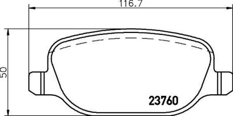 Комплект тормозных колодок, дисковый механизм HELLA 8DB355018771