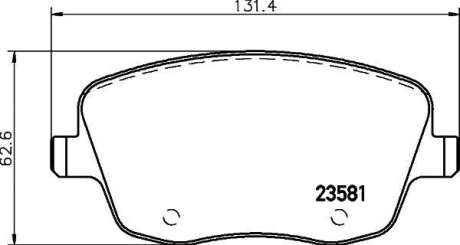 Комплект тормозных колодок, дисковый механизм HELLA 8DB355018801