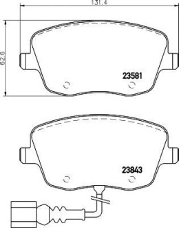 Комплект тормозных колодок, дисковый механизм HELLA 8DB355018811