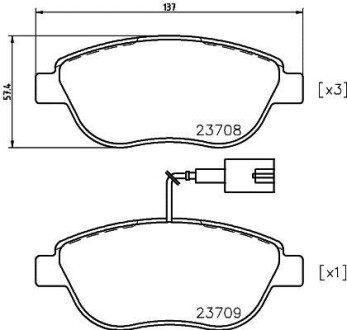 Комплект тормозных колодок, дисковый механизм HELLA 8DB 355 018-831 (фото 1)