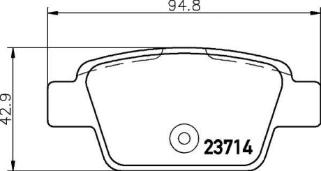 Комплект тормозных колодок, дисковый механизм HELLA 8DB355018851